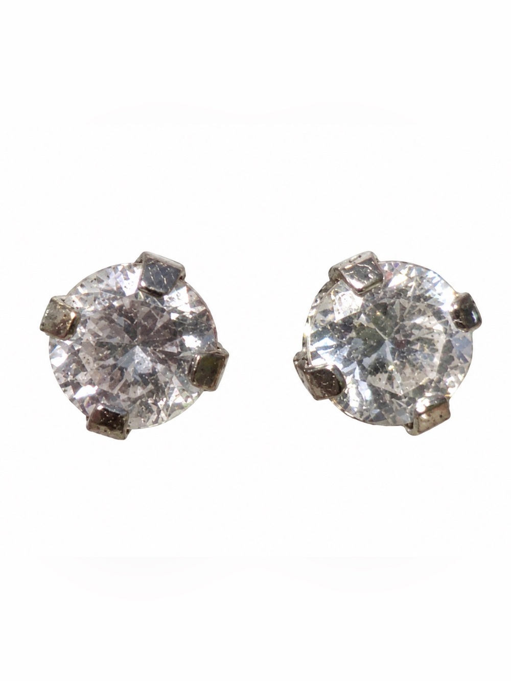 14K white gold 585 Studex CZ earring studs sparkle
